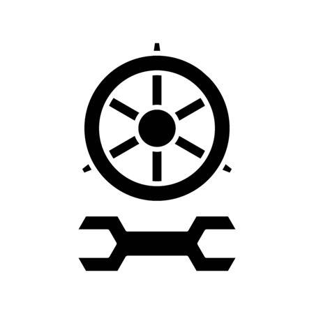 Repairing black icon, concept illustration, vector flat symbol, glyph sign.のイラスト素材