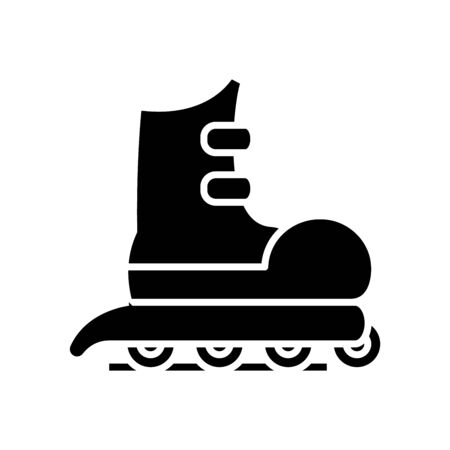 Roller skating black icon, concept illustration, vector flat symbol, glyph sign.のイラスト素材