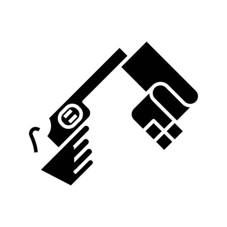 Starter pistol black icon, concept illustration, vector flat symbol, glyph sign.のイラスト素材