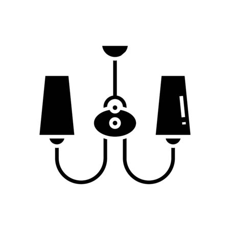 Room lighting black icon, concept illustration, glyph symbol, vector flat sign.のイラスト素材