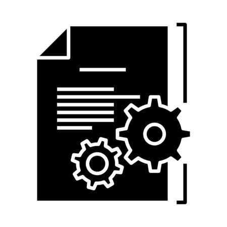 Settings black icon, concept illustration, glyph symbol, vector flat sign.のイラスト素材