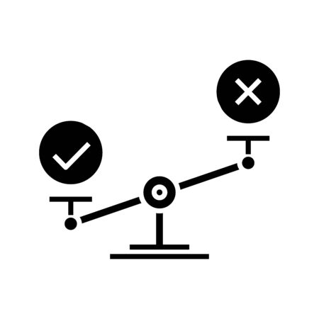 Scales black icon, concept illustration, glyph symbol, vector flat sign.のイラスト素材