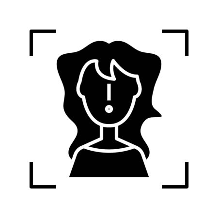 Skeptic mind black icon, concept illustration, glyph symbol, vector flat sign.のイラスト素材