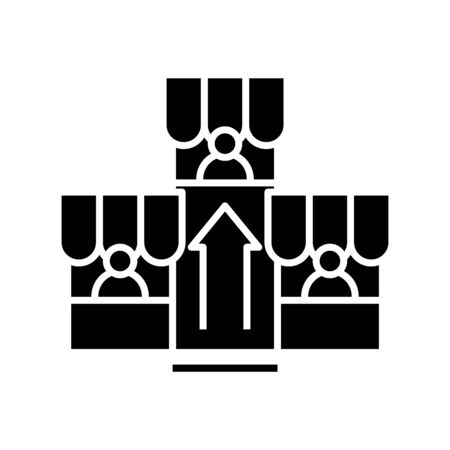 Shopping black icon, concept illustration, glyph symbol, vector flat sign.のイラスト素材