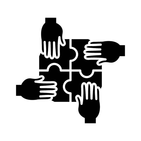 Shareholders parts black icon, concept illustration, glyph symbol, vector flat sign.のイラスト素材