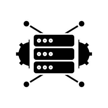 Technic settings black icon, concept illustration, vector flat symbol, glyph sign.のイラスト素材