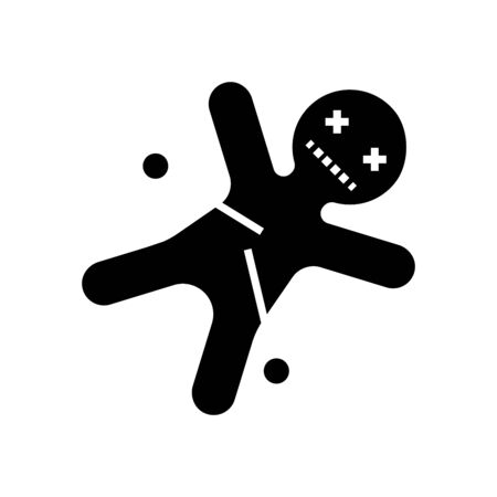 Vodoo doll black icon, concept illustration, vector flat symbol, glyph sign.のイラスト素材