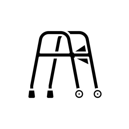 Walking helper black icon, concept illustration, vector flat symbol, glyph sign.のイラスト素材