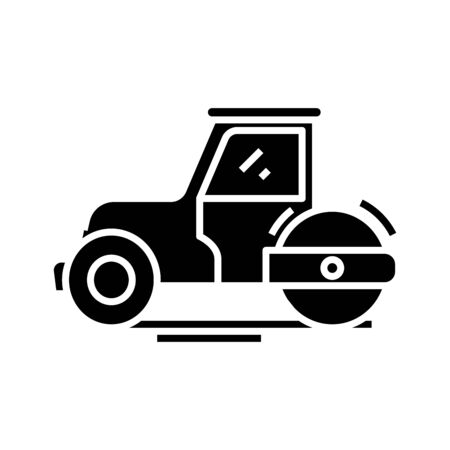 Tractor black icon, concept illustration, glyph symbol, vector flat sign.のイラスト素材