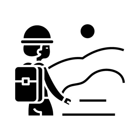 Tourist black icon, concept illustration, vector flat symbol, glyph sign.のイラスト素材