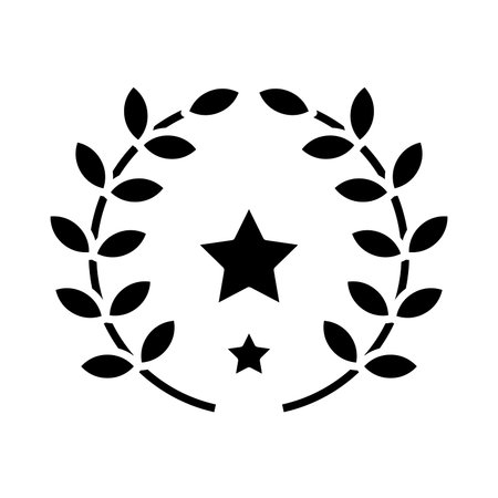 Winner sign black icon, concept illustration, glyph symbol, vector flat sign.のイラスト素材