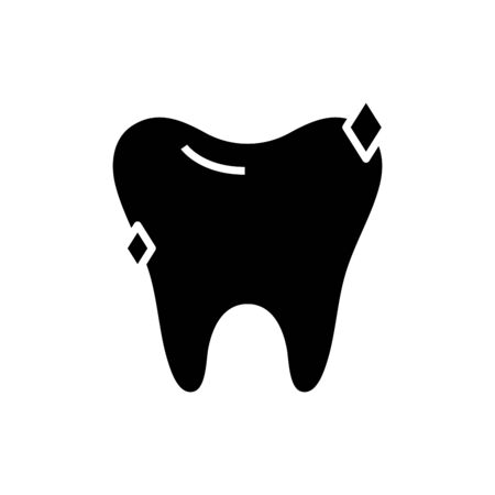 Teeth health black icon, concept illustration, glyph symbol, vector flat sign.のイラスト素材