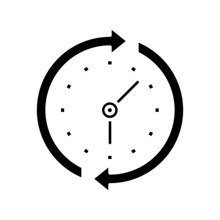 Time cycle black icon, concept illustration, vector flat symbol, glyph sign.のイラスト素材
