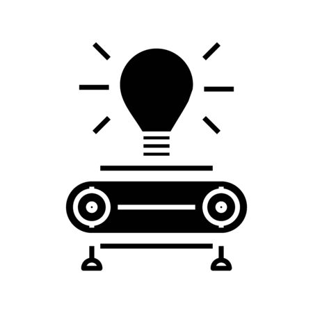 Technic idea black icon, concept illustration, vector flat symbol, glyph sign.のイラスト素材
