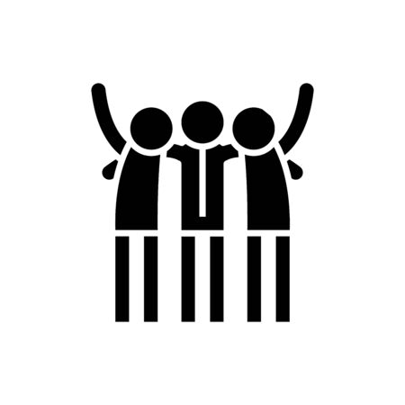 Team friensdhip black icon, concept illustration, vector flat symbol, glyph sign.のイラスト素材