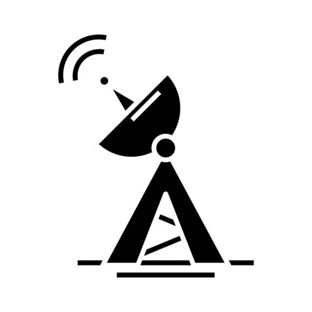 Transfer antenna black icon, concept illustration, vector flat symbol, glyph sign.のイラスト素材