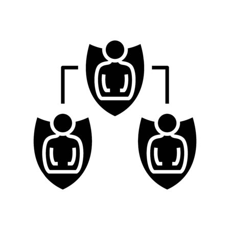 Protection service black icon, concept illustration, glyph symbol, vector flat sign.のイラスト素材