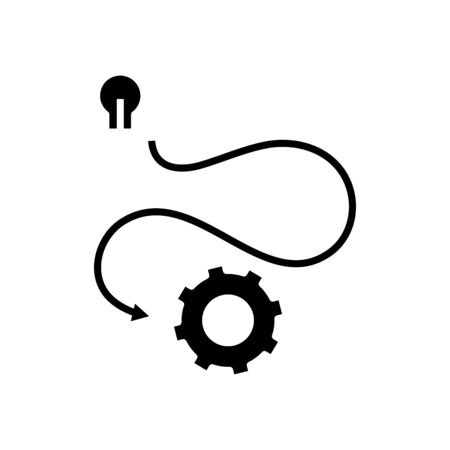 Solving problems black icon, concept illustration, glyph symbol, vector flat sign.のイラスト素材