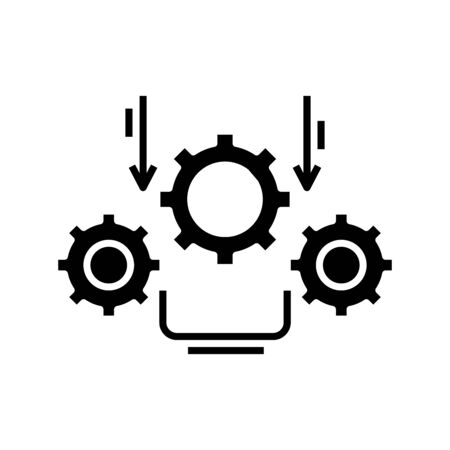 Setup work black icon, concept illustration, glyph symbol, vector flat sign.のイラスト素材