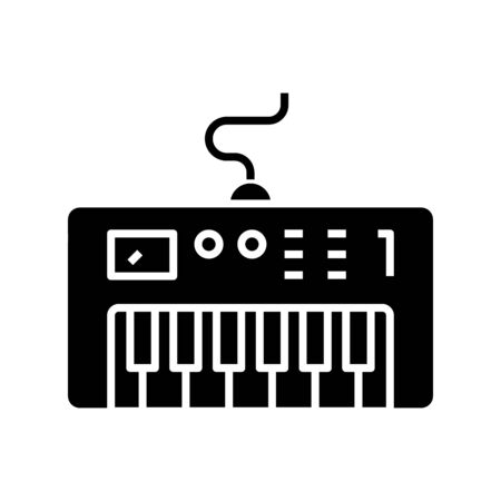 Piano music black icon, concept illustration, glyph symbol, vector flat sign.のイラスト素材