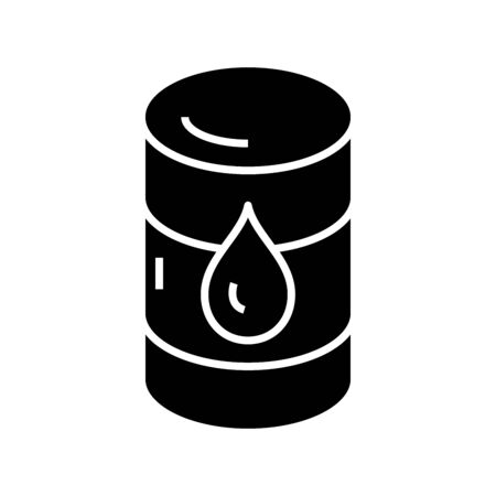 Oil barrel black icon, concept illustration, vector flat symbol, glyph sign.のイラスト素材