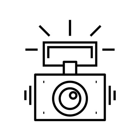 Making photos line icon, concept sign, outline vector illustration, linear symbol.のイラスト素材