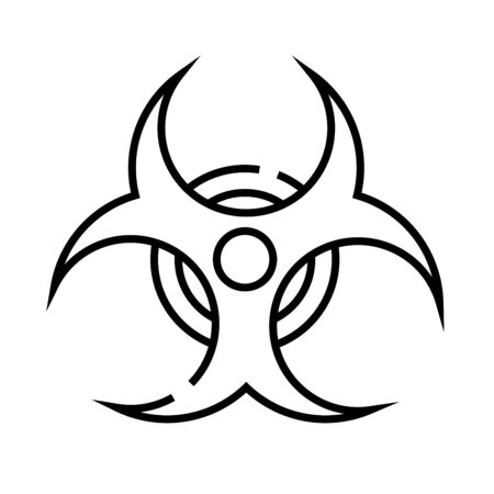 Radiation line icon, concept sign, outline vector illustration, linear symbol.のイラスト素材