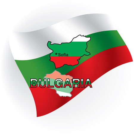 Cards of Bulgaria in the form of the Bulgarian flag against national colors. の写真素材