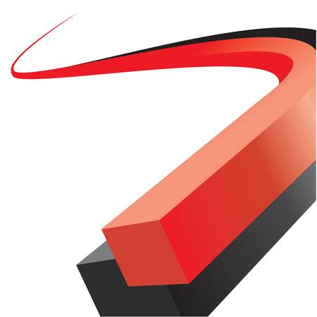 Red and black abstract lines on a white background.Vectorのイラスト素材