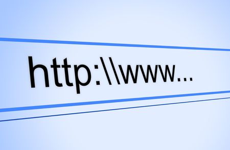 http://www Internet Address Displayed on Computer Monitorの写真素材