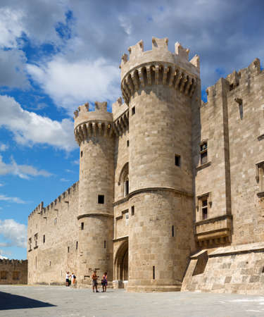 Famous Knights Grand Master Palace  Castello  in the medieval town of Rhodes, Greeceのeditorial素材