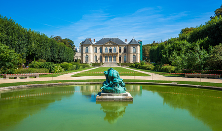 Famous Rodin museum and gardens with pond in front, Paris,Franceのeditorial素材
