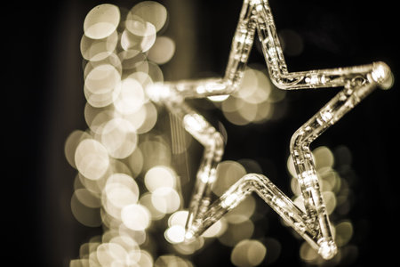 christmas garland star soft white light for holiday and new year's