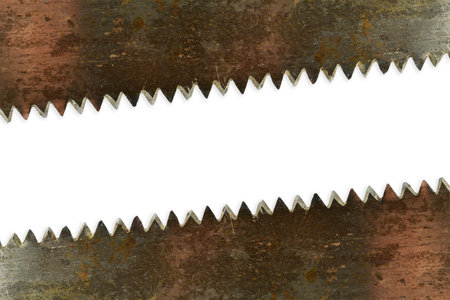 old rusty saw isolated on a white background