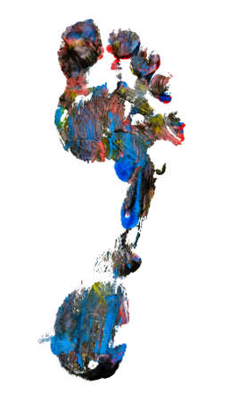 colorful footprint isolated on a white backgroundの写真素材
