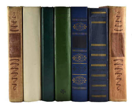 a number of book covers, isolated on white backgroundの写真素材
