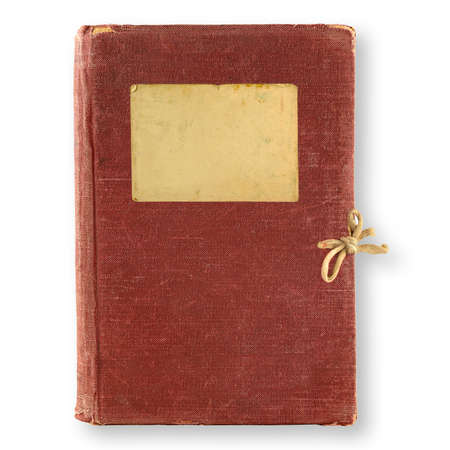 old, brown diary isolated on white backgroundの写真素材