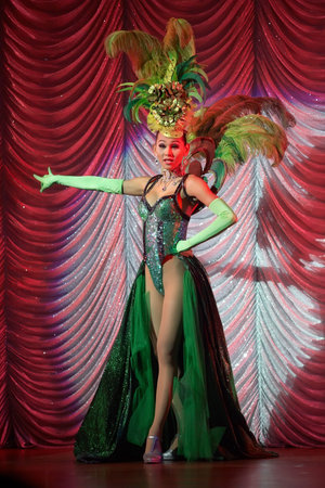 PATTAYA, THAILAND - DEC, 12: Transsexuals performance at the Tiffany show on DEC 12, 2009 in Pattaya, Thailand.のeditorial素材