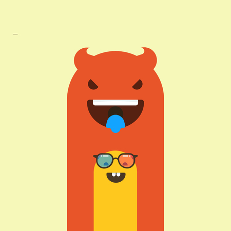 a set of laughing emoticon illustration on a plain backgroundの写真素材