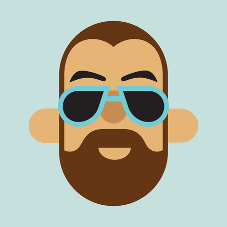 an illustration of a stylish man on a plain backgroundの写真素材