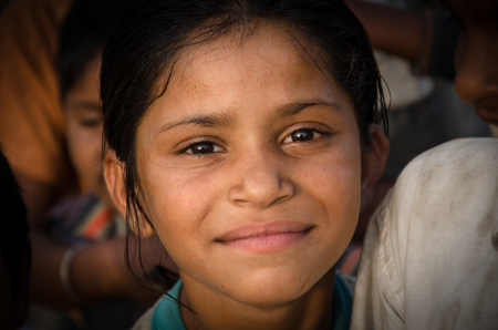 AMRITSAR, PUNJAB, INDIA - 21 APRIL 2017 : portrait of Indian girl smilingのeditorial素材
