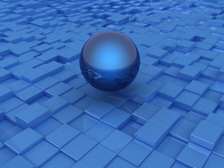 The abstract urban background and sphere の写真素材