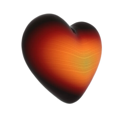 3d beautiful glossy heart on a white backgroundの写真素材