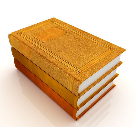 The stack of books on a white backgroundの写真素材