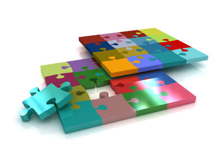 Many-colored puzzle pattern (removable pieces). の写真素材