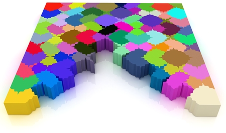 Many-colored puzzle pattern (removable pieces). の写真素材