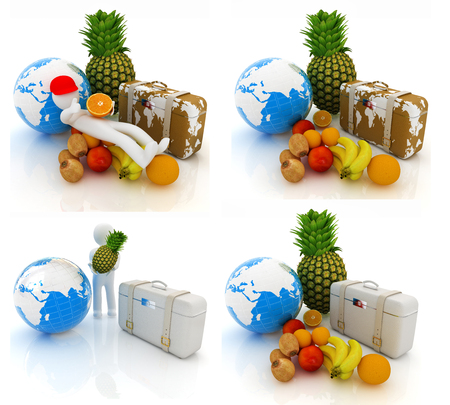 Set of citrus on a white の写真素材