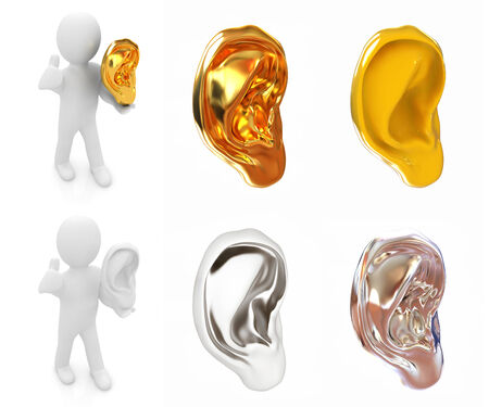 Ear set on a white backgroundの写真素材