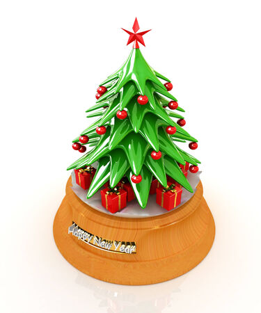Christmas trees on a white background の写真素材