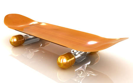 Skateboard on a white backgroundの写真素材